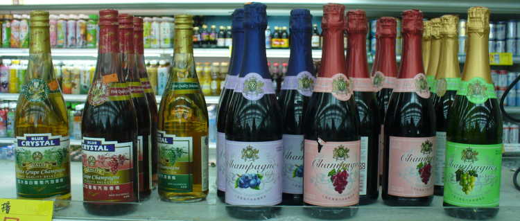 Bottles with 'Champagne Soda' label